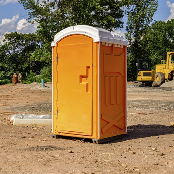 how often are the portable restrooms cleaned and serviced during a rental period in Timber Hills